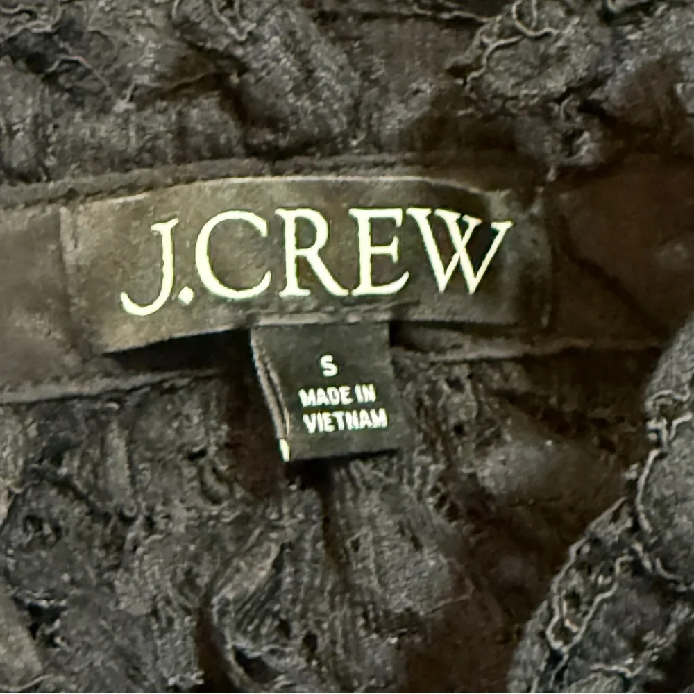 J Crew Ruffle Neck Dress in Black Lace
